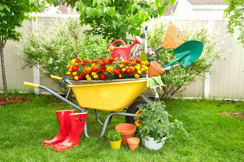 Seasonal garden maintenance work in Ratcliff with pruning and cleanup